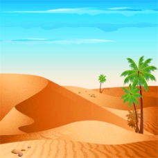 卡通沙漠棕榈树图片