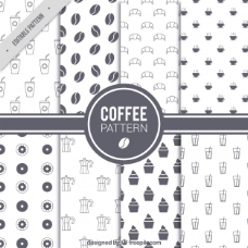 咖啡杯平面设计中的八种咖啡图案