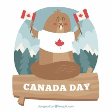 背景墙加拿大日背景与海狸