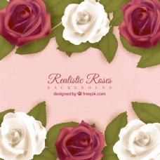 粉红色背景与玫瑰在现实中的设计