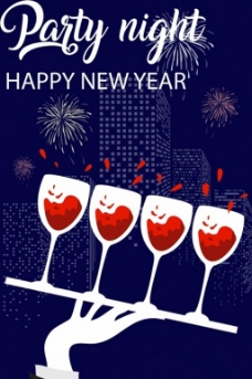 新年舞会派对红酒背景图