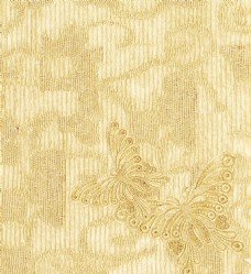 欧式花纹背景黄色蝴蝶布纹壁纸