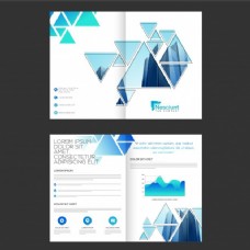 统计图形抽象几何三角形企业宣传册设计统计图图表和现代摩天大楼的经营理念
