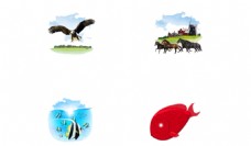动物创意创意手绘动物插画图标