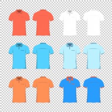 6种T恤衫模板免抠png透明图层素材