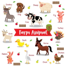 动物形象家禽动物卡通形象矢量素材