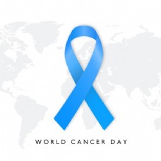 背景：蓝色丝带，世界癌症日