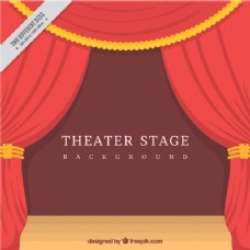 剧场舞台上有装饰窗帘的舞台设计