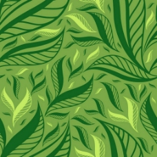 绿色叶子无缝背景图