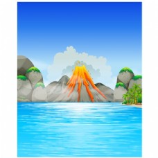 多彩的背景火山背景设计