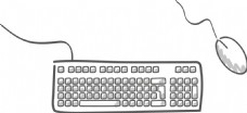 卡通线稿元素鼠标键盘设计