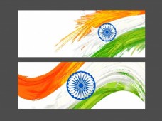 印度设计网站标题或横幅设置创造性印度国旗设计为独立日庆祝活动