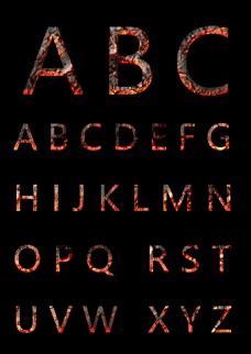 ABC英文字母火焰版