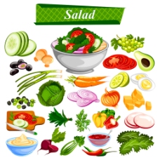 蔬菜饮食卡通蔬菜美食漫画图片
