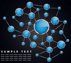 蓝色科技背景蓝色化学分子背景图