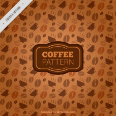 咖啡杯咖啡豆和马克杯装饰图案