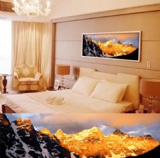 金色雪山艺术画框