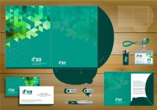 企业画册绿色三角形VI设计图片