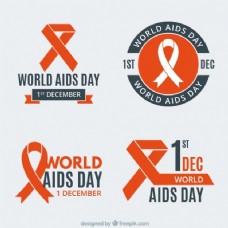 世界徽章带世界爱滋病日彩带的徽章