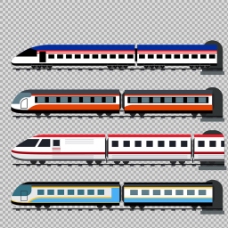 旅行海报手绘高速火车插图免抠png透明图层素材
