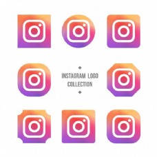 三维设计Instagram标志集