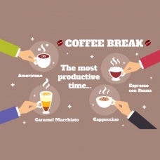 咖啡杯关于咖啡的信息图表有趣