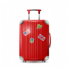 精美红色行李箱矢量