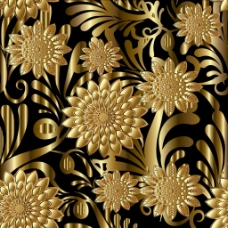 金色花朵背景素材