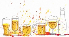 黄色啤酒矢量图