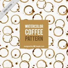 咖啡杯水彩水彩渍装饰图案