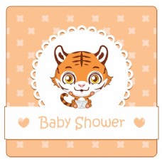 可爱的宝宝可爱的老虎宝宝洗澡