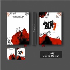 画册设计黑色和红色污渍的日记封面设计