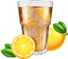 夏季美味柠檬茶插画