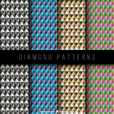 几何图形不同颜色的钻石图案