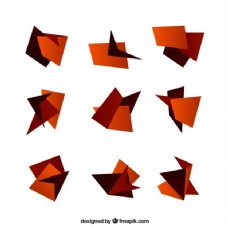 棕色色调的折纸图形