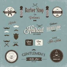理发店标签和标志设计