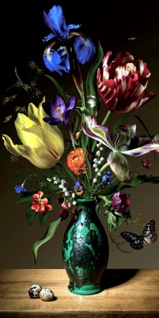 花瓶静物油画装饰画