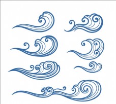 一组装饰海浪水纹