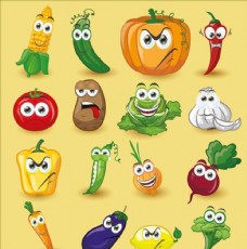 幼儿园菜谱卡通蔬菜表情源文件