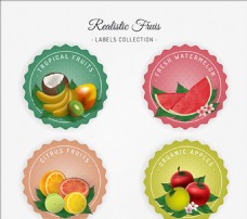 水果果实写实水果圆形标签