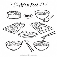 素描bolws亚洲食品