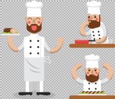 快乐厨师人物插图免抠png透明图层素材