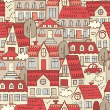 房地产背景城市插画设计