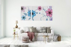手绘植物花朵图案装饰挂画高清图片