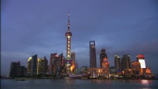 上海城市上海东方明珠城市夜景