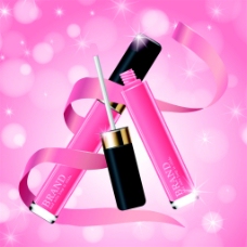 粉色红唇化妆品海报图片