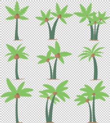 三亚绿色椰子树免抠png透明图层素材