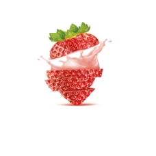 矢量红色草莓果汁元素