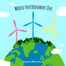 地球日以可再生能源为背景的世界环境日