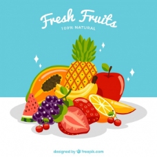 健康饮食新鲜水果的背景